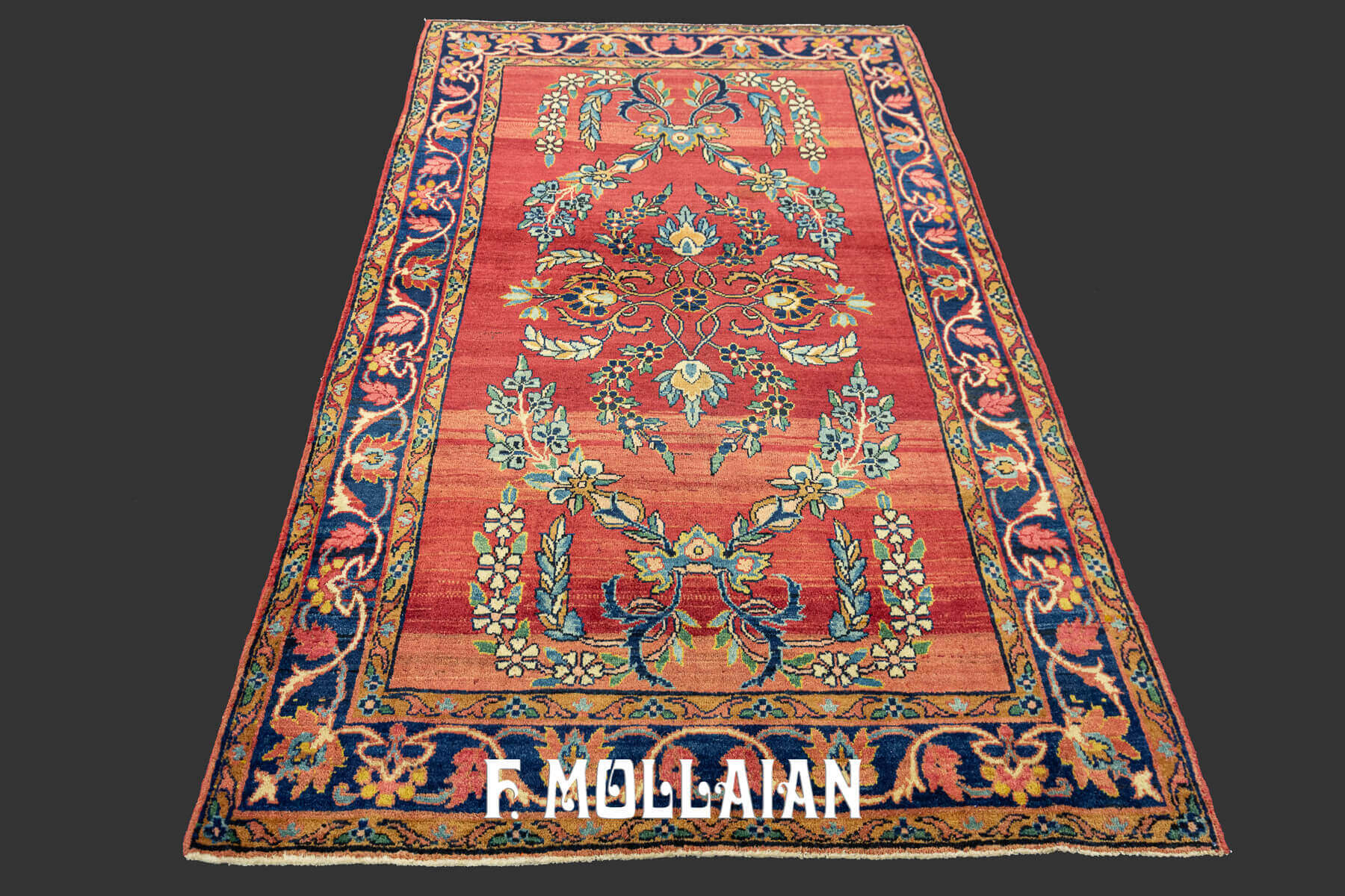 Antique Persian Kerman Floral Red Field Rug n°:38586882